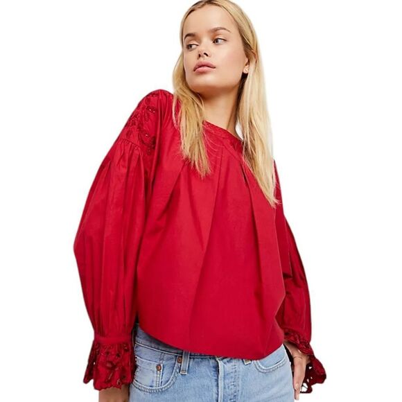 Free People true red wishing well too size small - Picture 1 of 7